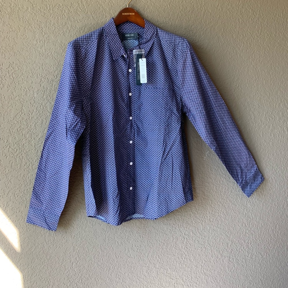 Michael Star slim fit large floral  sport shirt